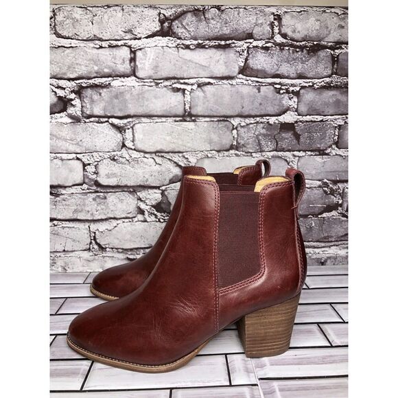Madewell The Regan Cabernet Leather Chelsea Ankle Boots Women 8.5M US/39 #J8307 - Picture 8 of 16
